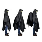 3 in 1 Portable Rain Poncho Waterproof Lightweight Emergency Raincoat with Pocket - Black