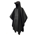 3 in 1 Portable Rain Poncho Waterproof Lightweight Emergency Raincoat with Pocket - Black