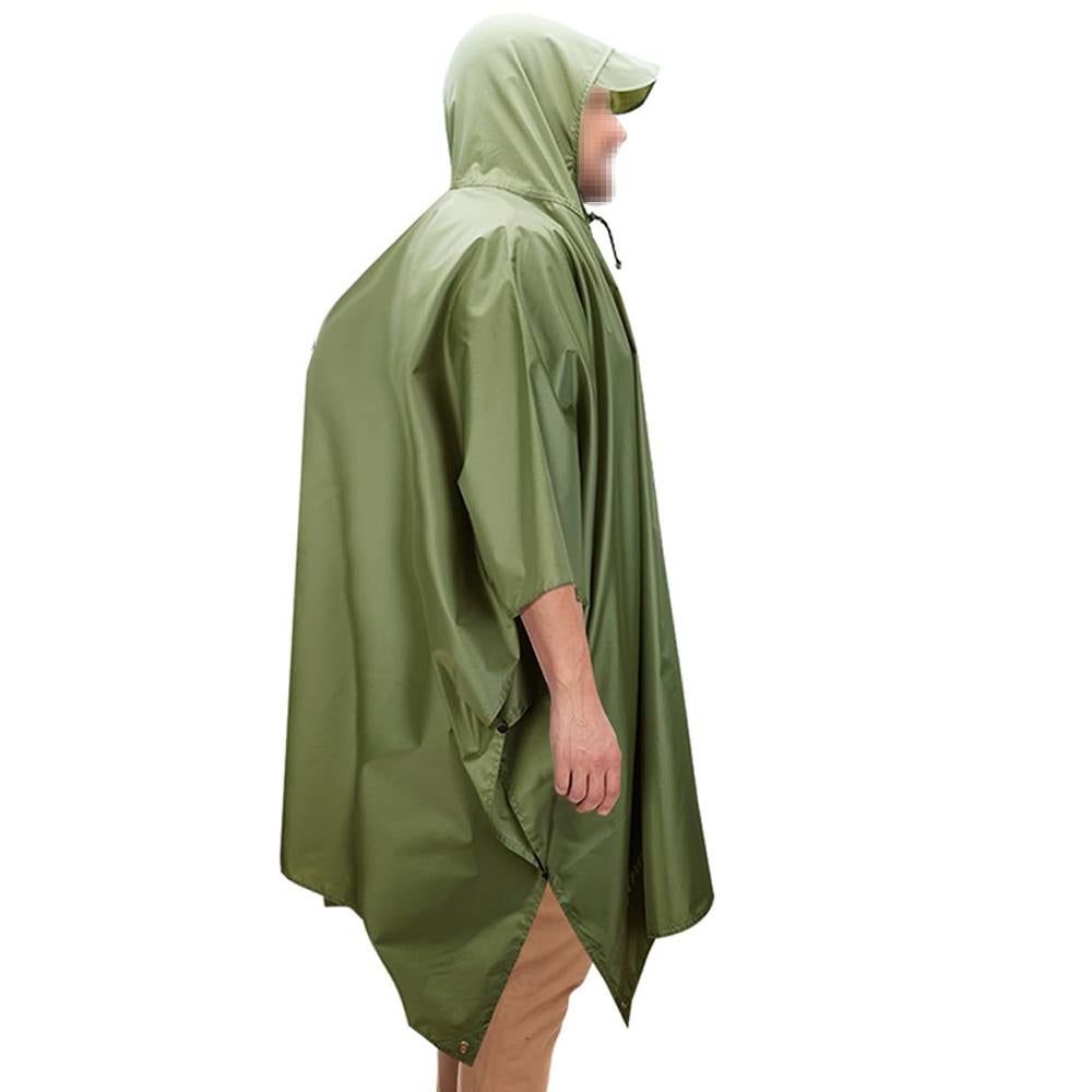 3 in 1 Portable Rain Poncho Waterproof Lightweight Emergency Raincoat with Pocket - Army Green