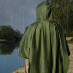 3 in 1 Portable Rain Poncho Waterproof Lightweight Emergency Raincoat with Pocket - Army Green