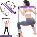 Pilates Exercise Bar With Resistance Band For Whole Body Workouts