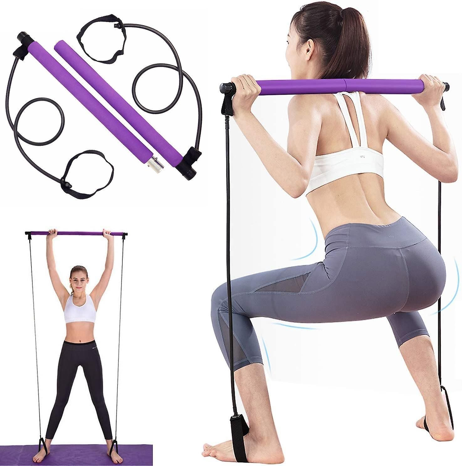 Pilates Exercise Bar With Resistance Band For Whole Body Workouts