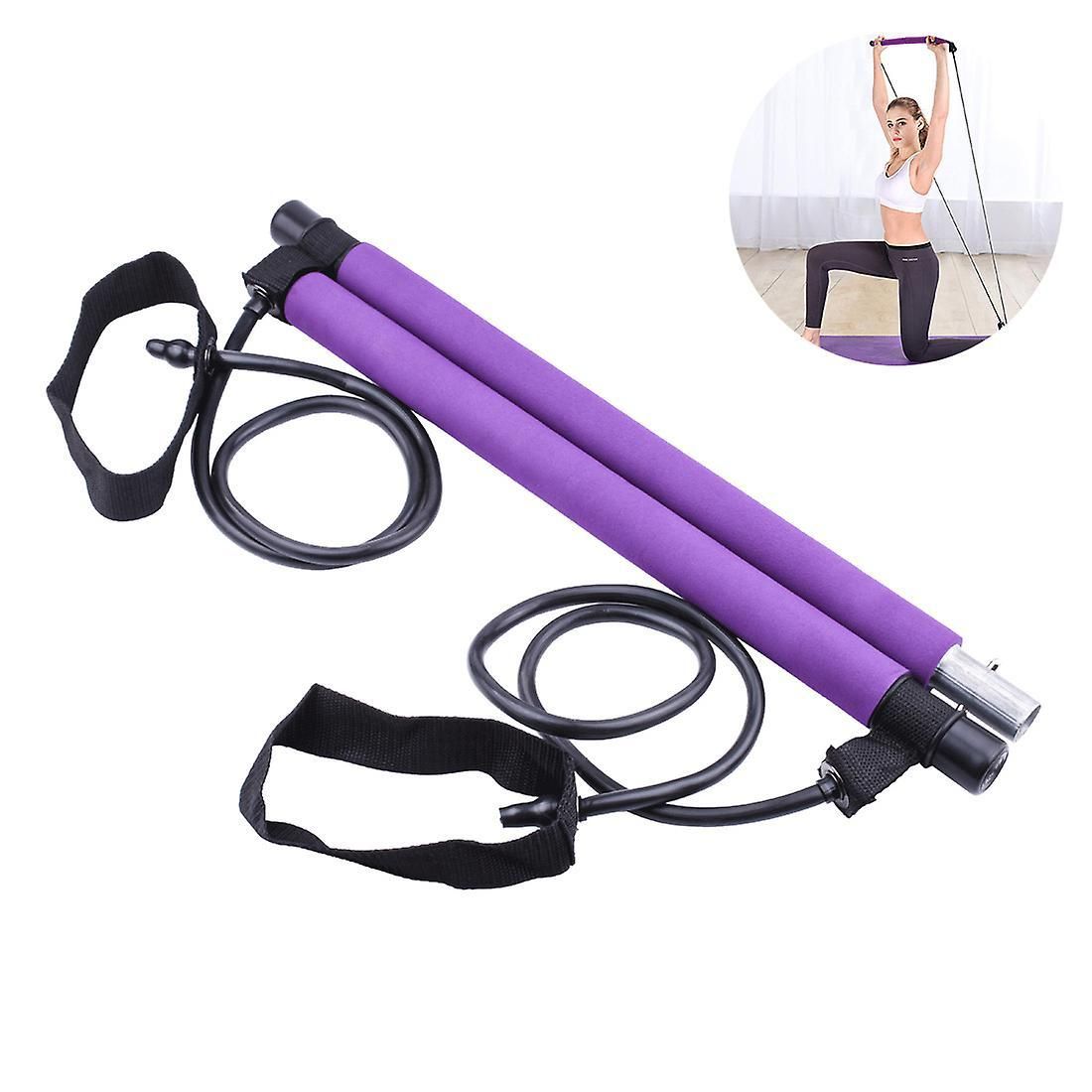 Pilates Exercise Bar With Resistance Band For Whole Body Workouts