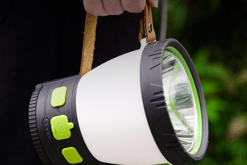 Solar Camping Lantern Rechargeable Outdoor LED Light with RGB Mood Lighting