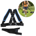 Speed Strength Training Sled Shoulder Harness Resistance Band Belt (Black + Blue)