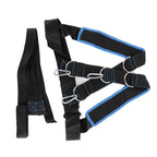 Speed Strength Training Sled Shoulder Harness Resistance Band Belt (Black + Blue)