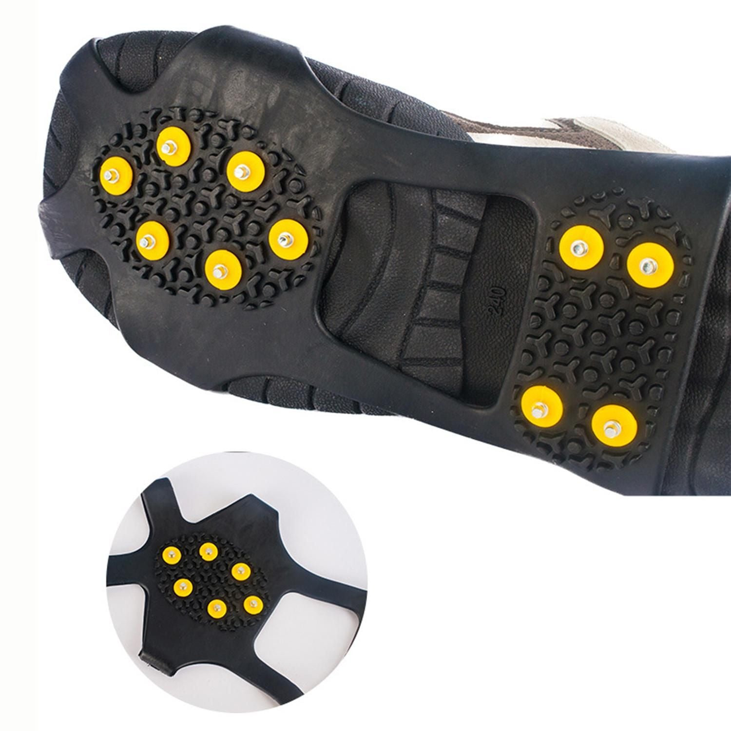 Winter Ice Cleats Snow Shoe Grips Anti-Slip Covers Outdoor Climbing Hiking (XL)