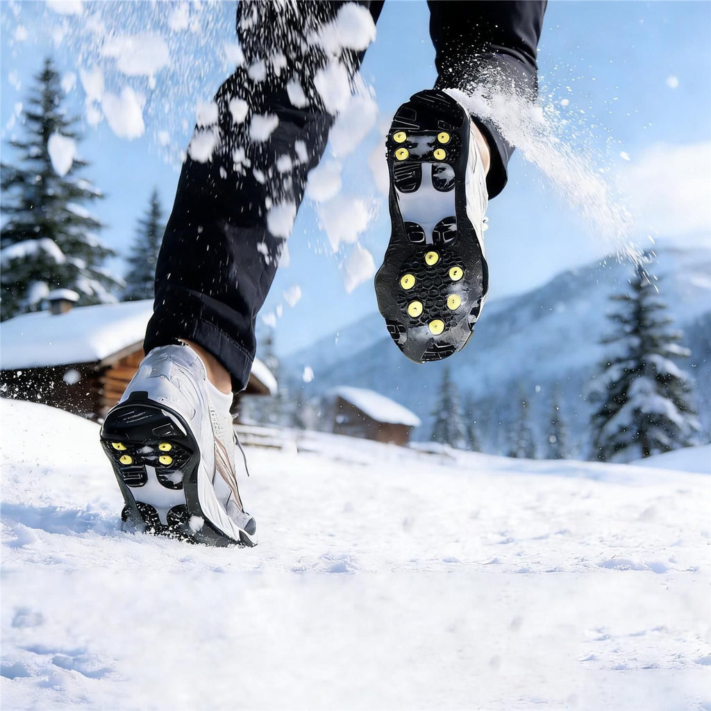 Winter Ice Cleats Snow Shoe Grips Anti-Slip Covers Outdoor Climbing Hiking (XL)