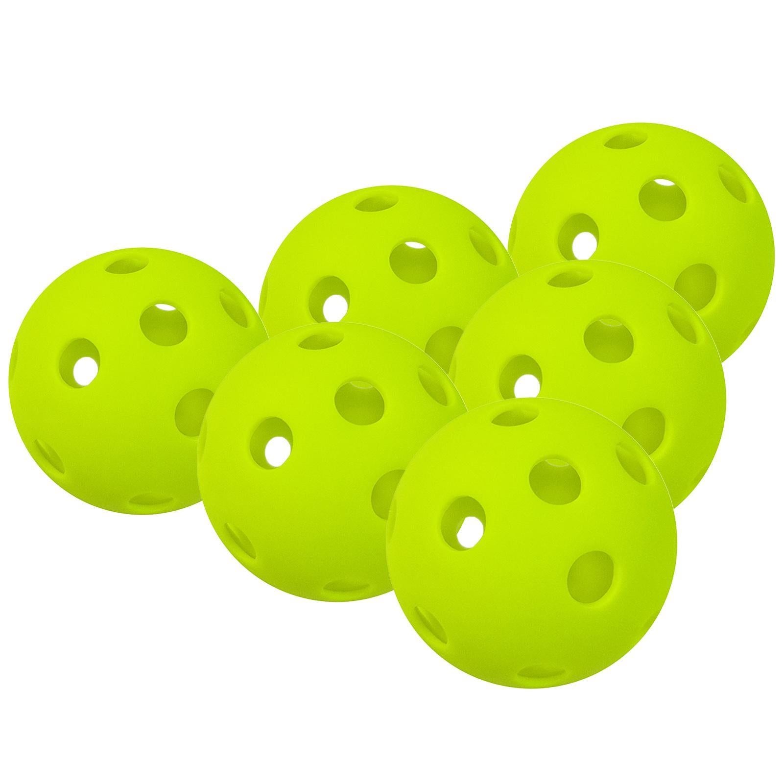 12 Packs 26 Holes Indoor Pickleball Balls for Indoor Courts (Fluorescent Green)