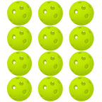 12 Packs 26 Holes Indoor Pickleball Balls for Indoor Courts (Fluorescent Green)