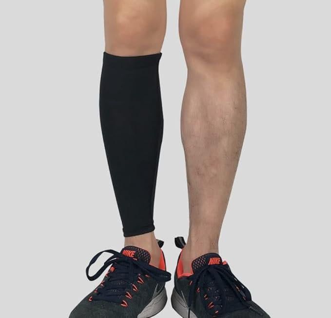 Professional Football Calf Compression Leg Guard 2 Pairs (Red)