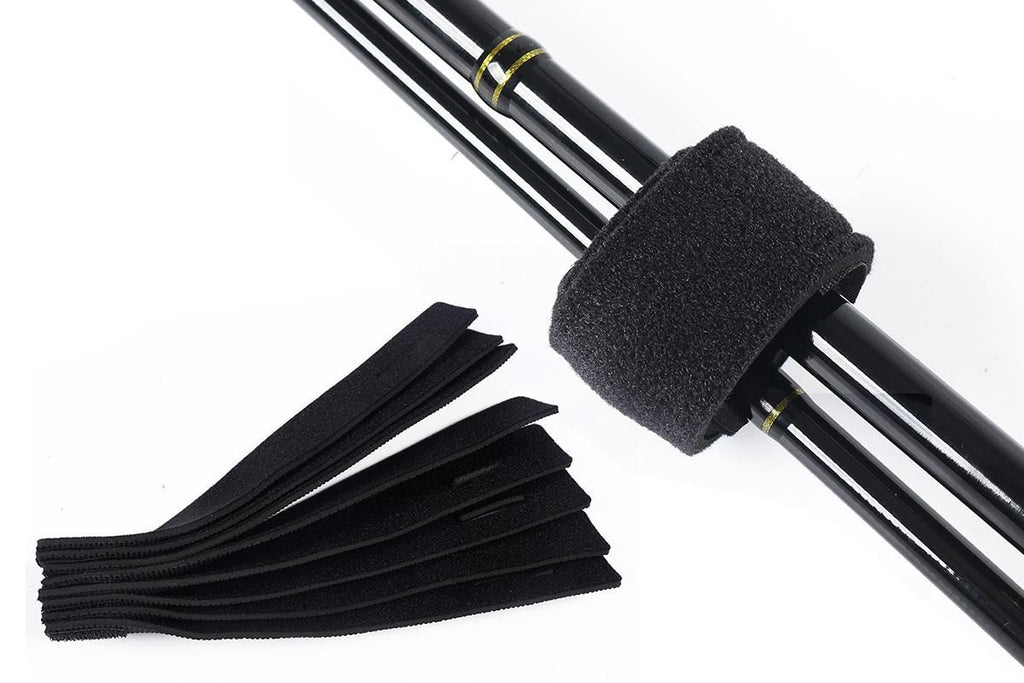 10Pcs Fishing Rod Straps Fishing Rod Clips for Casting Spinning Fly Rods - Red