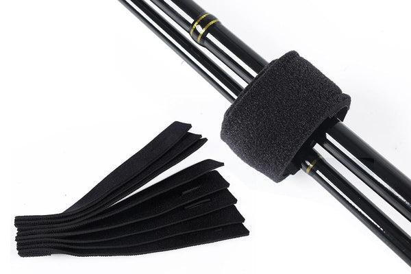 10Pcs Fishing Rod Straps Fishing Rod Clips for Casting Spinning Fly Rods - Black
