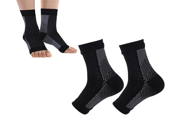 Compression Short Socks Ankle Support Socks -Black / S