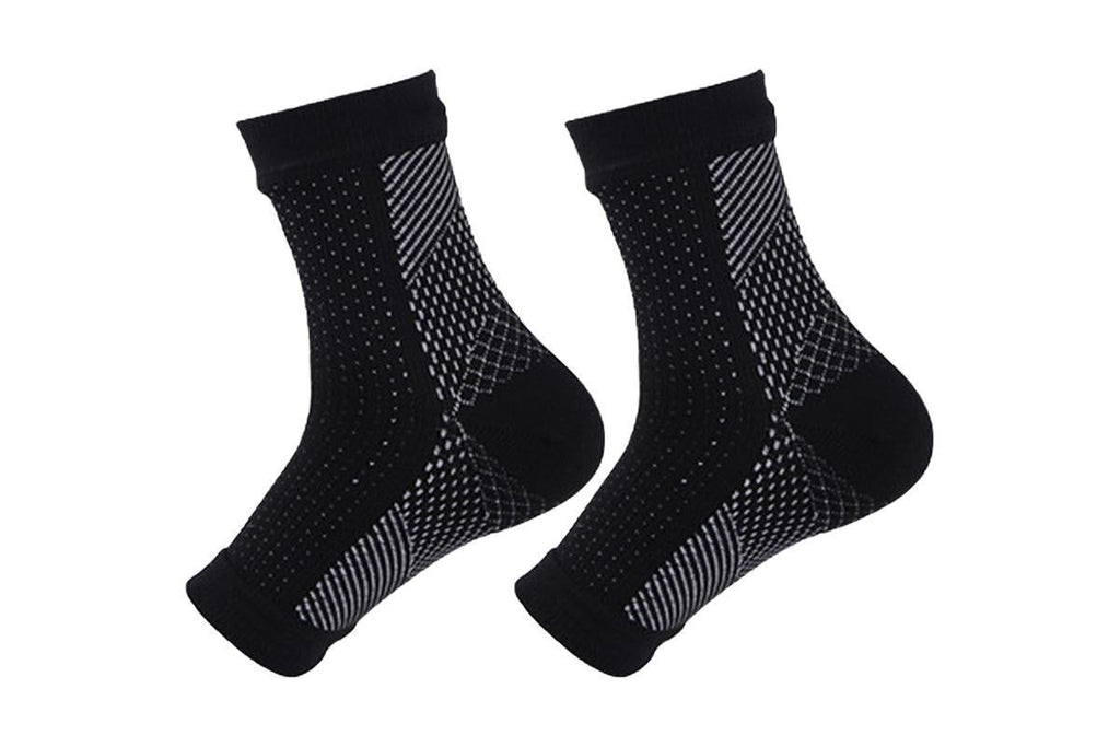 Compression Short Socks Ankle Support Socks -Black / L