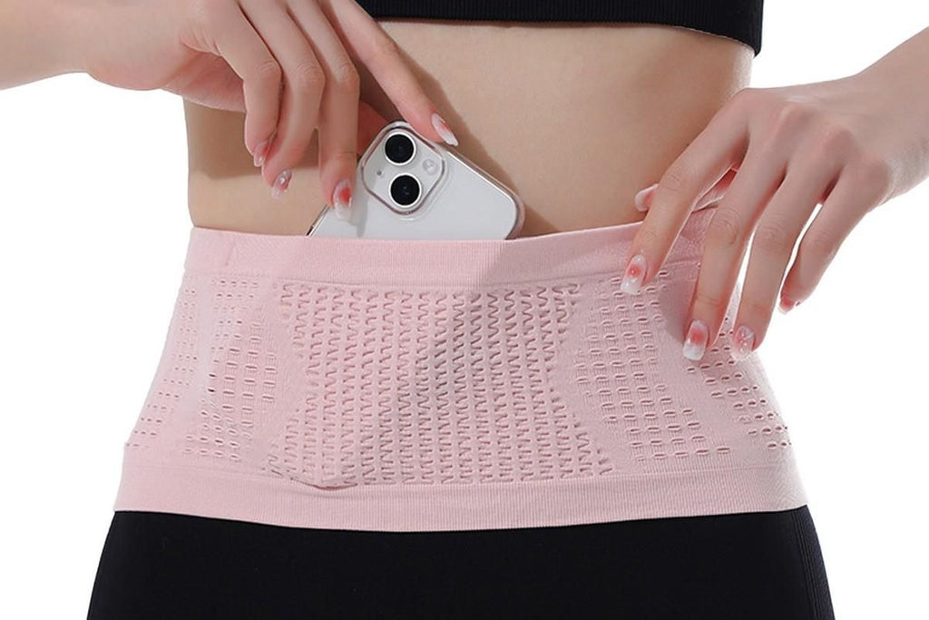 Invisible Running Waist Bag Belt Slim Running Belt Exercise Waist Belt Runner Belt for Running Walking Cycling Camping Gym -Pink / L