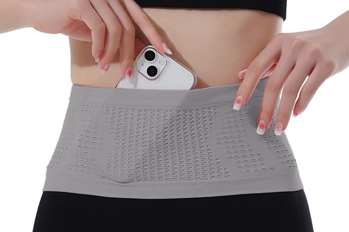 Invisible Running Waist Bag Belt Slim Running Belt Exercise Waist Belt Runner Belt for Running Walking Cycling Camping Gym -Gray / M