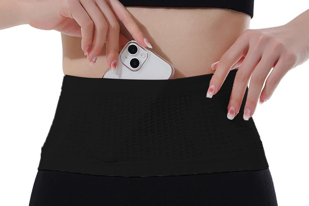 Invisible Running Waist Bag Belt Slim Running Belt Exercise Waist Belt Runner Belt for Running Walking Cycling Camping Gym -Black / M