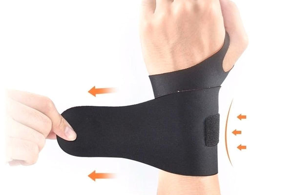 2X Adjustable Wrist Brace Wrist Support Protection Strap Compatible With Both Hands - Black