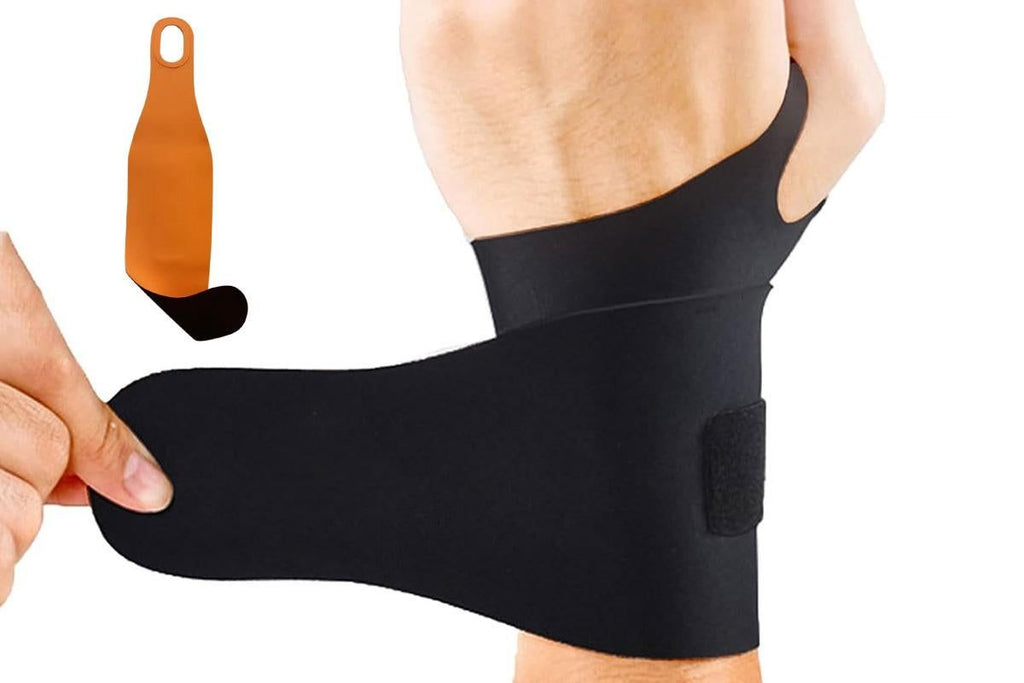 2X Adjustable Wrist Brace Wrist Support Protection Strap Compatible With Both Hands - Black