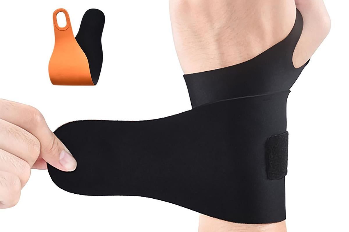 2X Adjustable Wrist Brace Wrist Support Protection Strap Compatible With Both Hands - Black