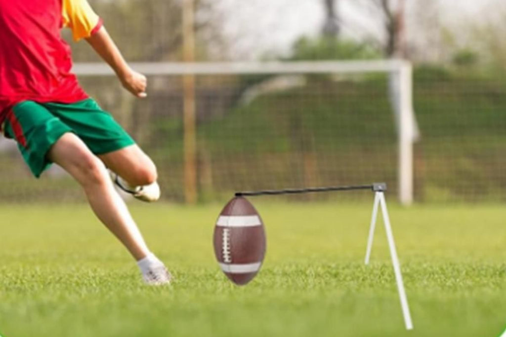 Football Kicking Tee Metal Place Kicking Stand for Field Goal Kicks -White