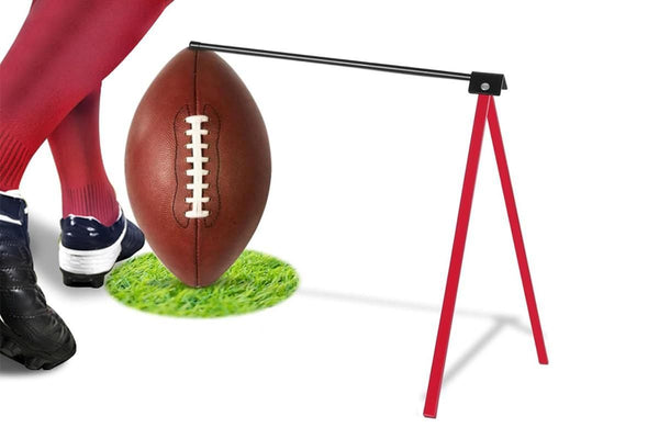 Metal Place Kicking Tee Stand for Football Field Goal Kicks - Red