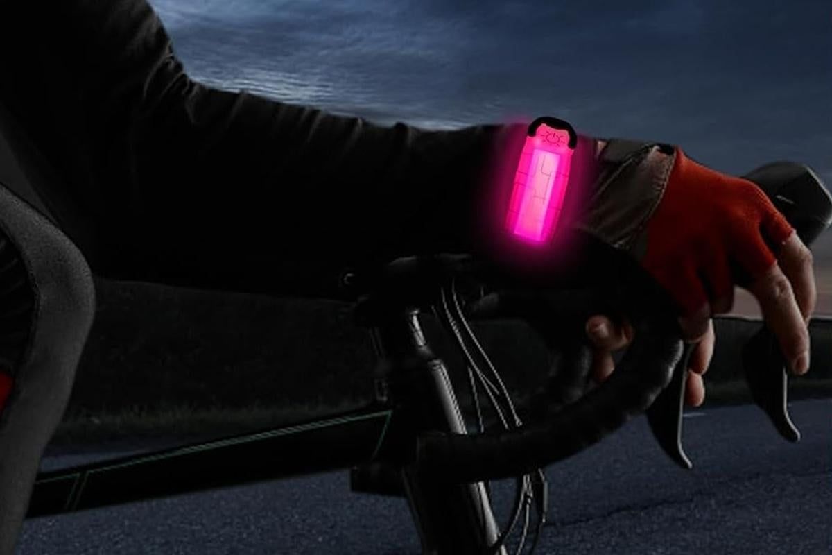 LED Light-Up Armband Safety Belt Night Running Cycling Arm Band -Pink