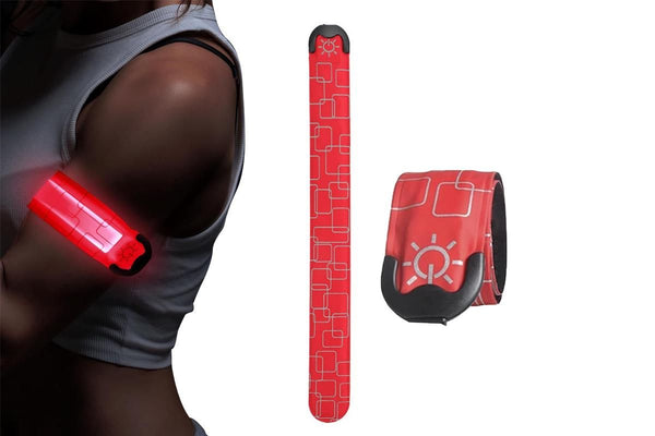 LED Light-Up Armband Safety Belt Night Running Cycling Arm Band -Red