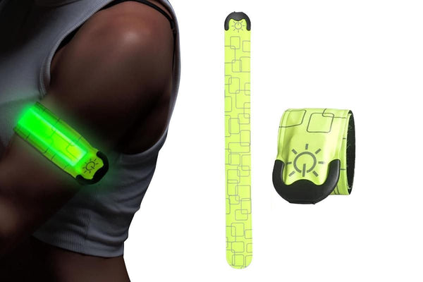 LED Light-Up Armband Safety Belt Night Running Cycling Arm Band -Green