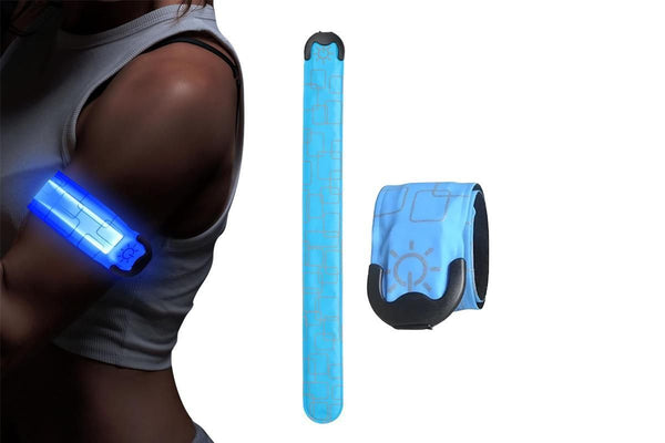 LED Light-Up Armband Safety Belt Night Running Cycling Arm Band -Blue