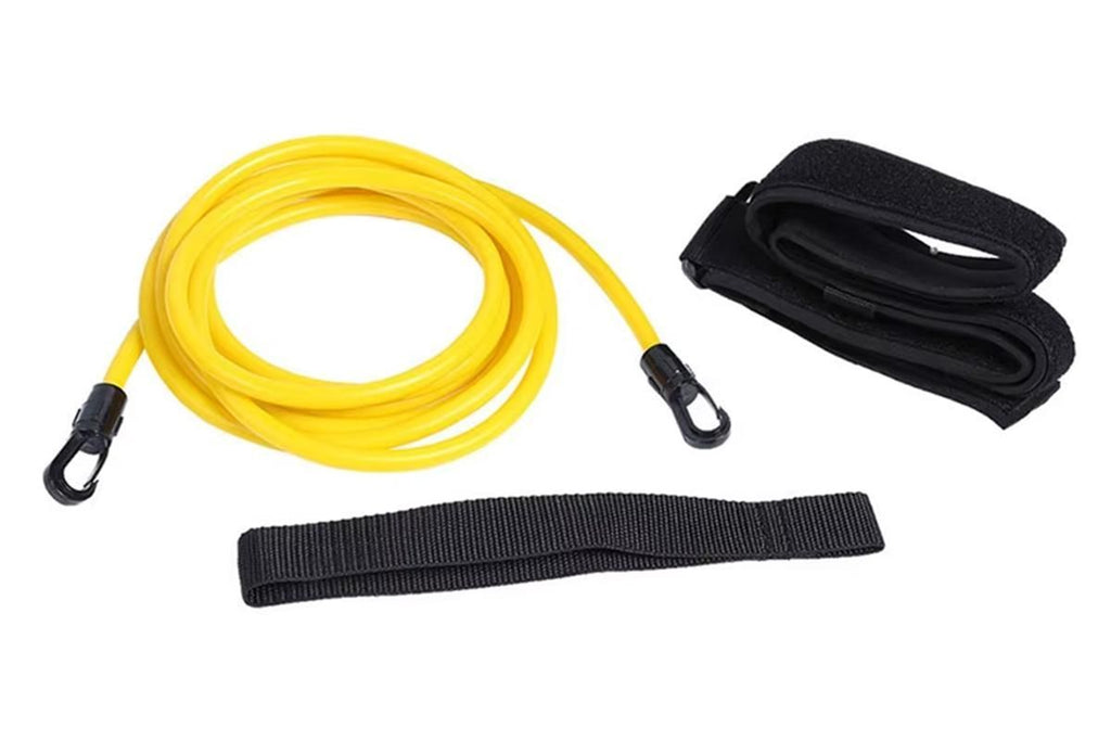 Swim Trainer Waist Belt with Swimming Resistance Tether Leash for Pool Training - Yellow