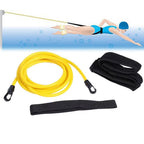 Swim Trainer Waist Belt with Swimming Resistance Tether Leash for Pool Training - Yellow