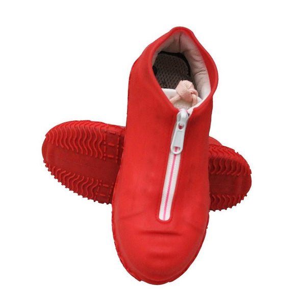 Waterproof Silicone Shoe Covers Reusable Overshoes - Red - XL