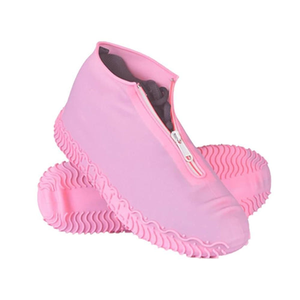 Waterproof Silicone Shoe Covers Reusable Overshoes - Pink - L