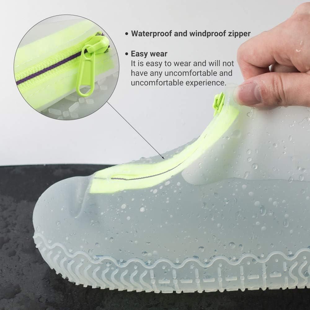 Waterproof Silicone Shoe Covers Reusable Overshoes - Light Gray - S