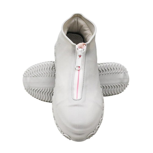 Waterproof Silicone Shoe Covers Reusable Overshoes - Light Gray - M