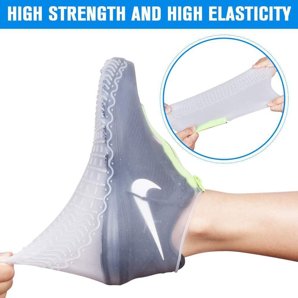 Waterproof Silicone Shoe Covers Reusable Overshoes - Light Gray - M