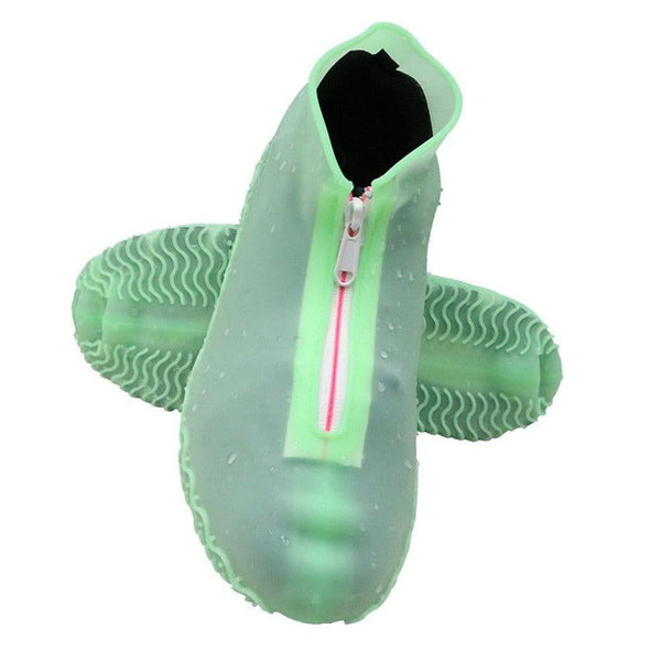 Waterproof Silicone Shoe Covers Reusable Overshoes - Green - S