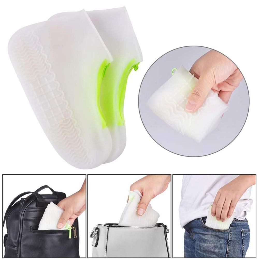 Waterproof Silicone Shoe Covers Reusable Overshoes - Blue - L
