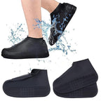 Waterproof Silicone Shoe Covers Reusable Overshoes - Black - L