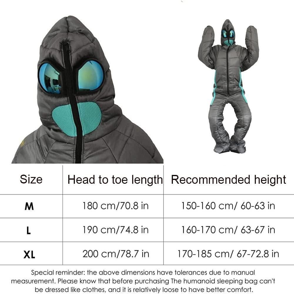 Wearable Alien Sleeping Bag for Camping Travel Hiking and Outdoor Use - XL