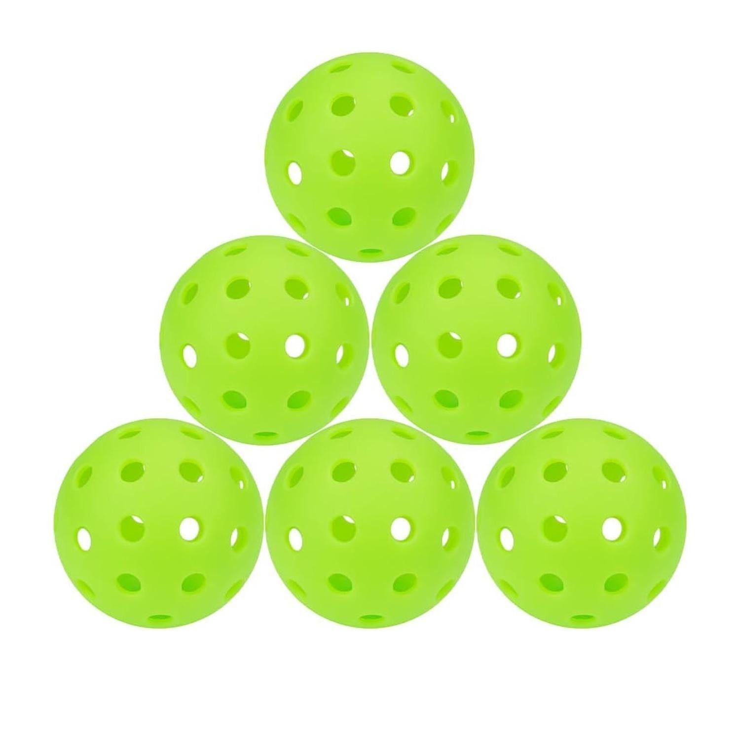 6 Pack Sports Outdoor Pickleballs 40 Holes with Bag - Red