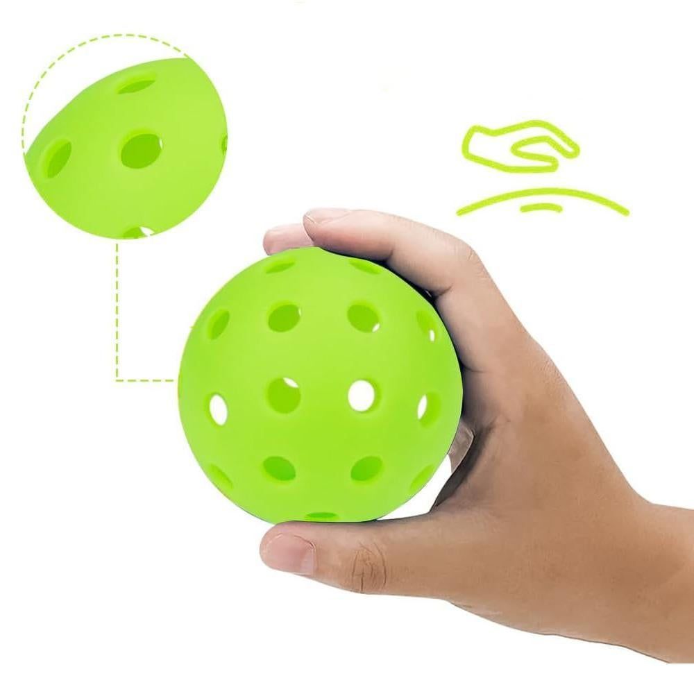 6 Pack Sports Outdoor Pickleballs 40 Holes with Bag - Green