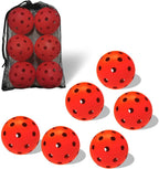 6 Pack Sports Outdoor Pickleballs 40 Holes with Bag - Green