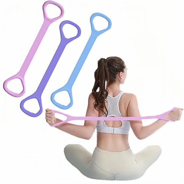 8 Shape Resistance Bands for Arm Back Training Yoga Pilates Physical Therapy Stretching 3 Pack