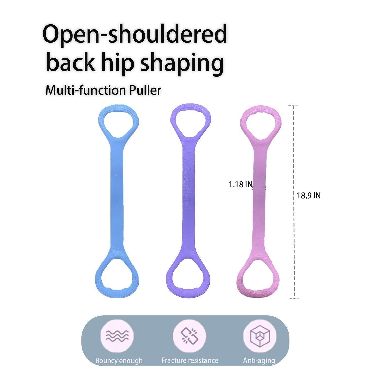 8 Shape Resistance Bands for Arm Back Training Yoga Pilates Physical Therapy Stretching 3 Pack