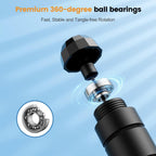 Adjustable Steel Jump Rope with Ball Bearings Foam Handles Tangle Free - Black