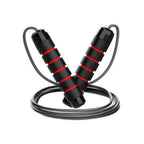 Adjustable Steel Jump Rope with Ball Bearings Foam Handles Tangle Free - Blue