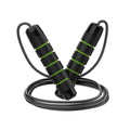 Adjustable Steel Jump Rope with Ball Bearings Foam Handles Tangle Free - Green